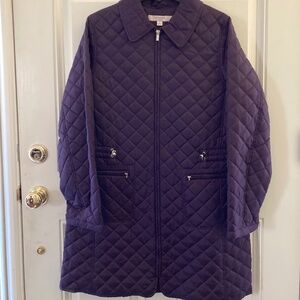 Liz Claiborne NY Purple Quilted Anorak Coat/Zip Closure/Size M/NEW/NEVER WORN!
